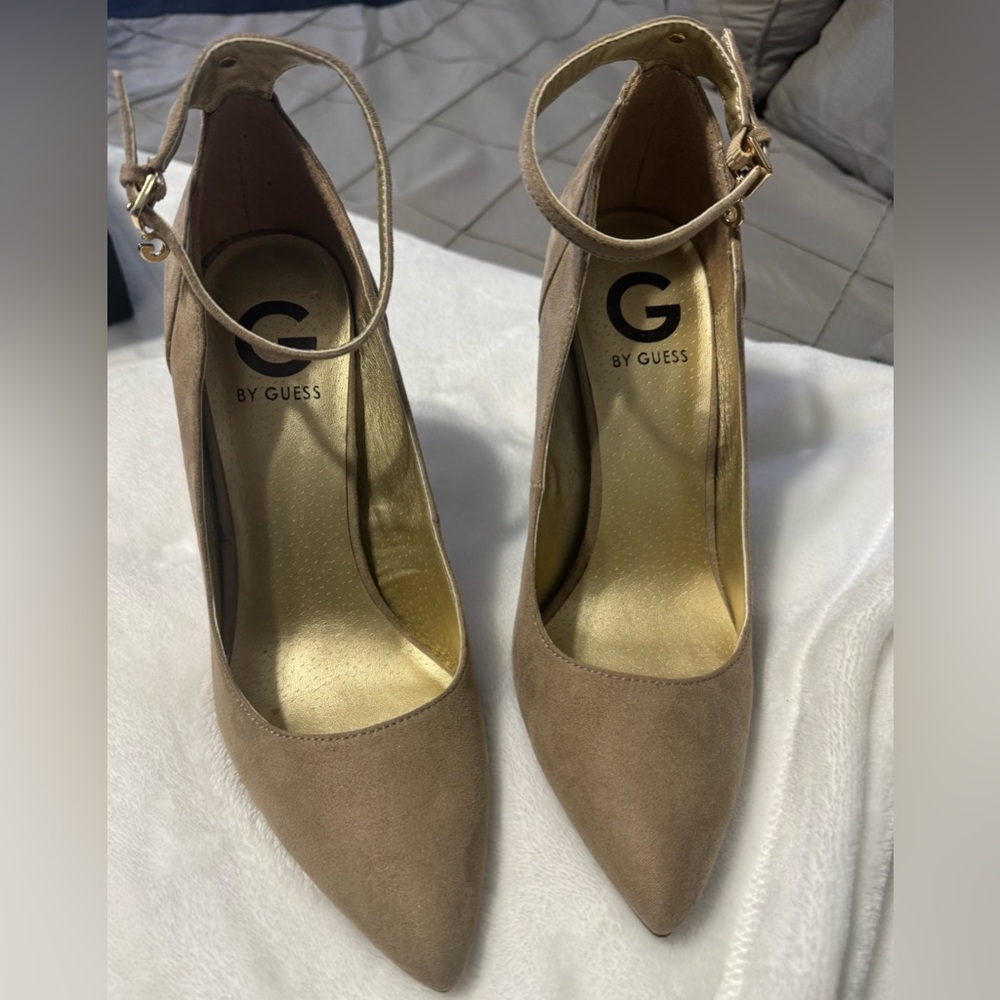 Guess Women's Beige Ankle Strap Heels